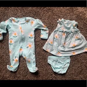 Newborn girls sleeper and dress